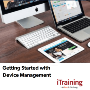 Text reads "Getting started with device management" with the itraining logo